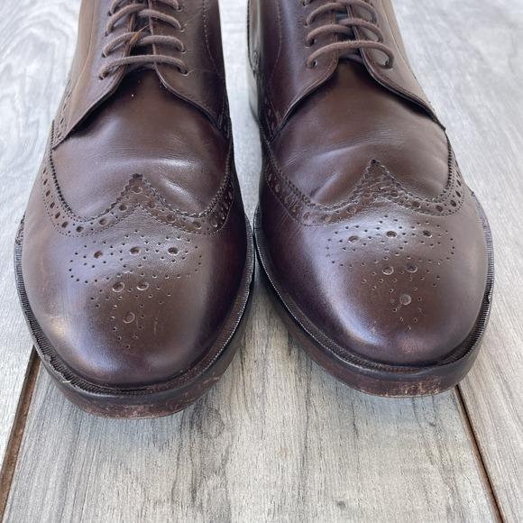 COLE HAAN Grand OS Wingtip Oxfords Men 8M Brown Leather Watson Brogue Dress Shoe - Picture 10 of 11